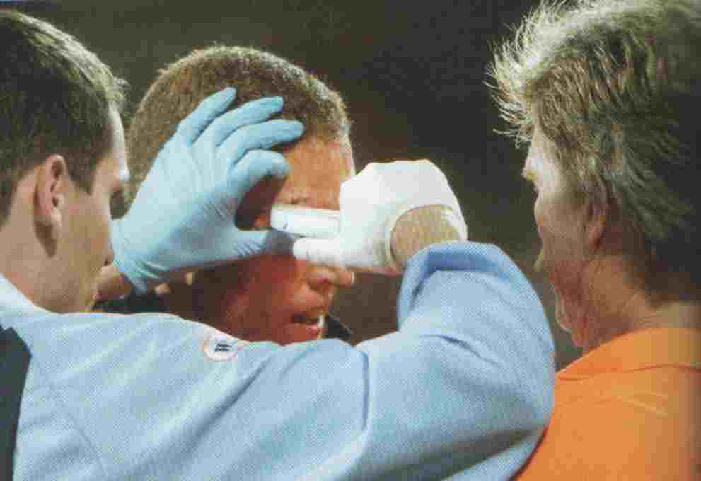 Stapling Mick Devere's head during State of Origin