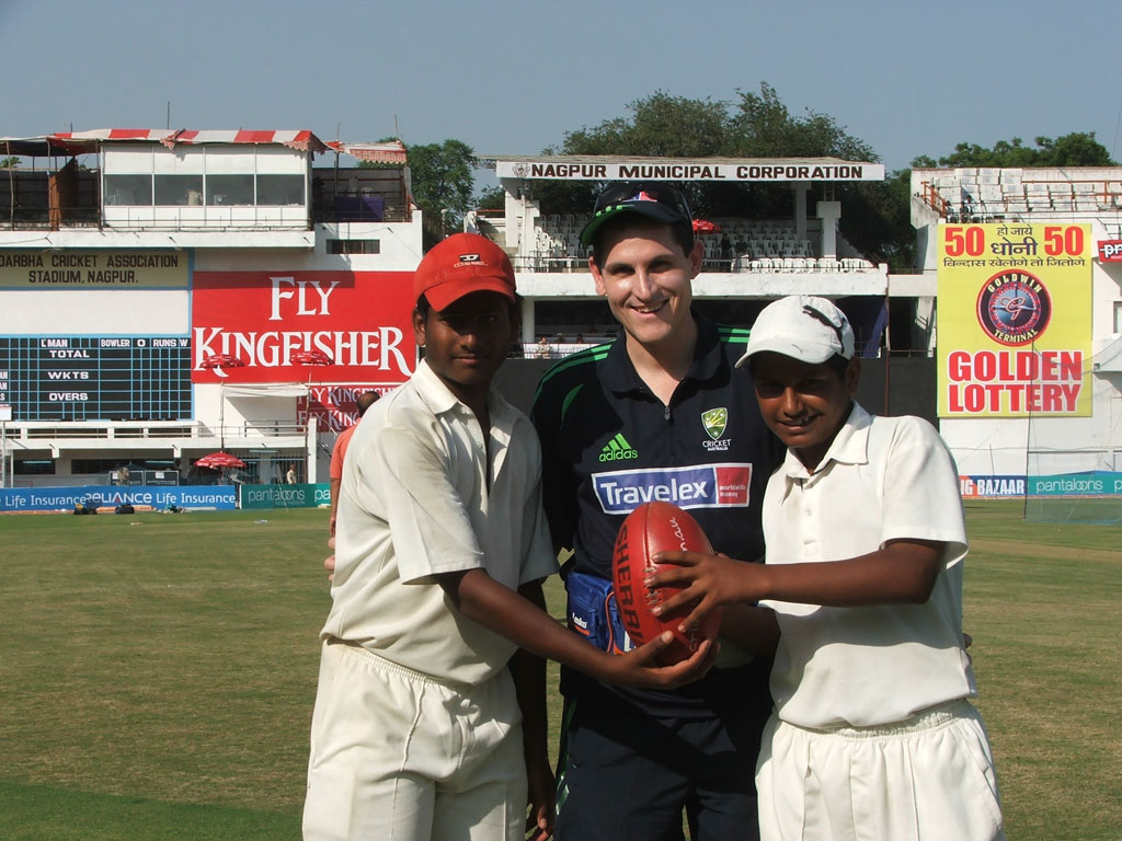 With Indian kids in Nagpur