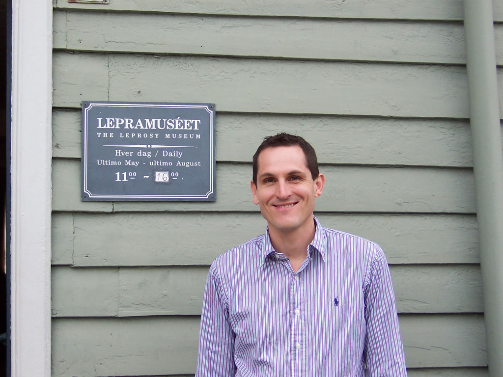 Outside the Leprosy Museum in Bergen, Norway – home of epidemiology