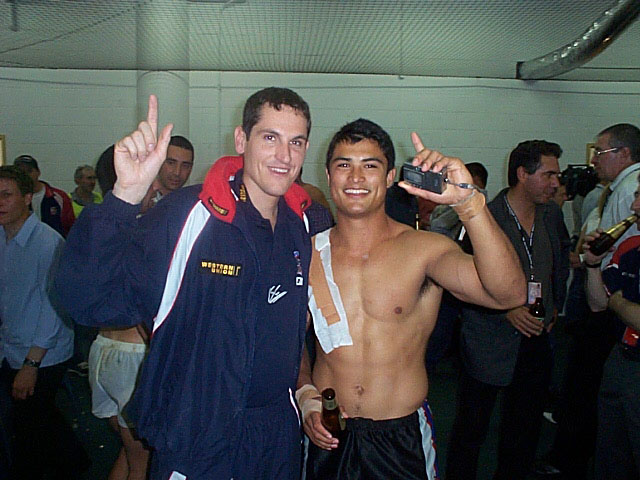 In the dressing sheds with Craig Wing