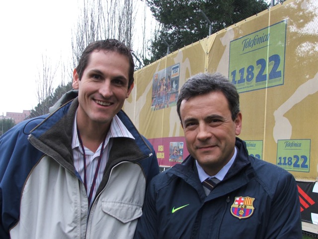 With Gil Rodas at FC Barcelona football club